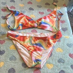 Hollister Multicolor Tie-Dye Bikini